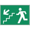 Señal de “Salida abajo izquierda” poliestireno fotoluminiscente 297x210