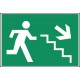 Señal de “Salida abajo derecha” poliestireno fotoluminiscente 297x210