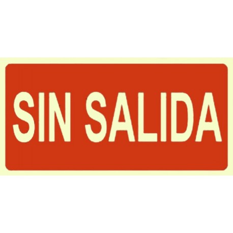 Señal de “Sin Salida” poliestireno fotoluminiscente 297x210