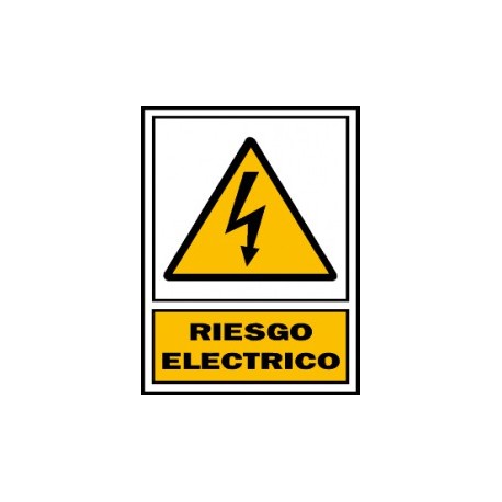Señal de Peligro riesgo eléctrico poliestireno blanco 297x210