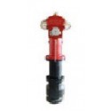 Hidrante de columna seca de 3” (DN80) con 1 salida de 70 mm + 2 salidas de 45 mm. Toma recta a tubería. Incluye Carrete de 300mm