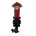 Hidrante de columna seca de 4” (DN100) con 1 salida de 100 mm + 2 salidas de 70 mm. Toma curva a tubería.